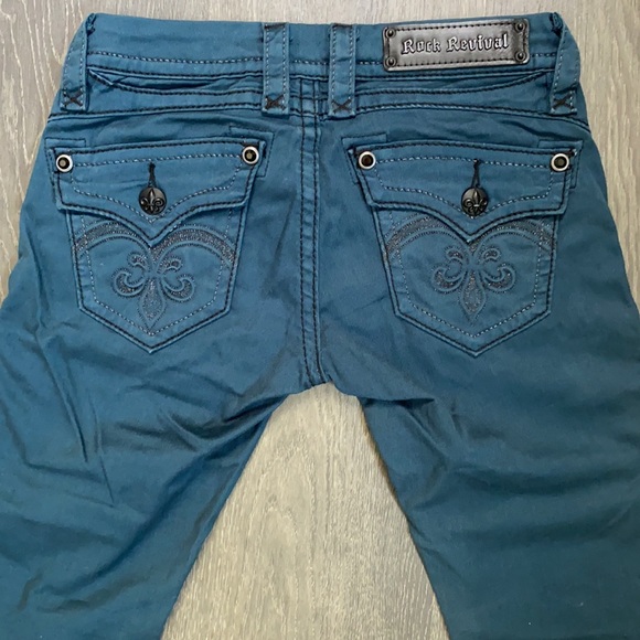 Rock Revival Blue Skinny Pants Size 25 - Picture 1 of 6